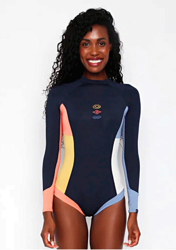 Rip Curl Melting Waves UPF UV Surf Suit - Navy